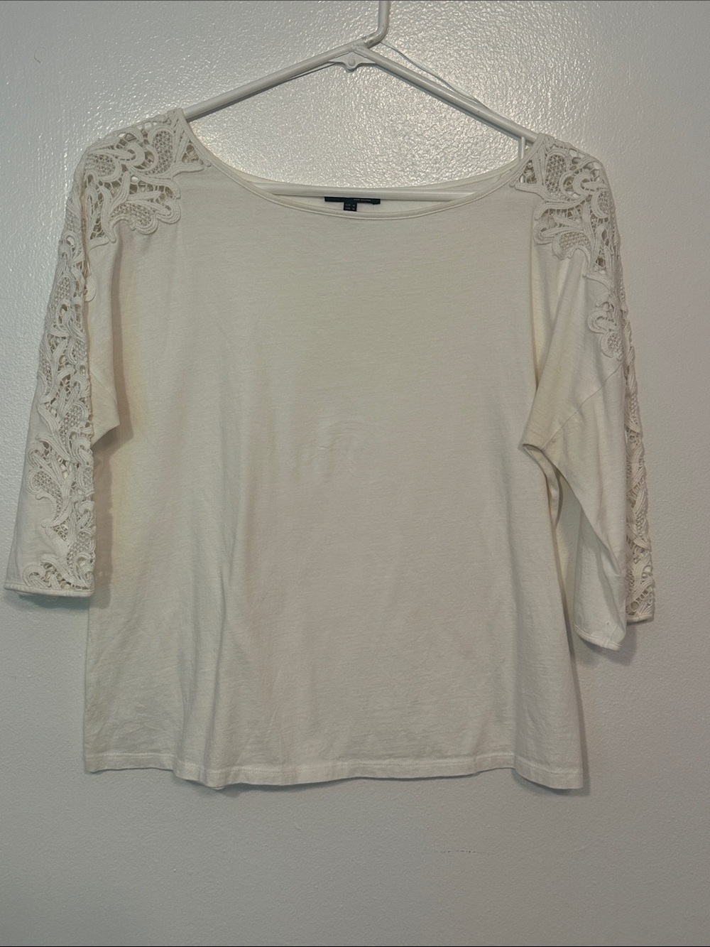 Massimo Dutti Lace-Trim Crewneck Women's Top